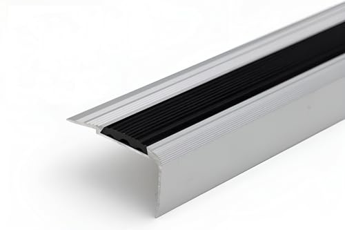 High Tread & Riser Stair Nosing Anti-Slip Aluminium Trim 1M – 48Mm 58Mm 75Mm Width Edge Step Cover Silver Finish TMW Profiles SNG (SN 81 27X58)