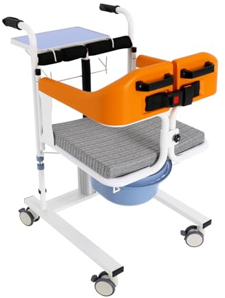 Ascenseur hydraulique pour patient, fauteuil roulant pour la maison, élévateur hydraulique multifonction, fauteuil roulant pour le transfert de patients, chaise de toilette (orange)