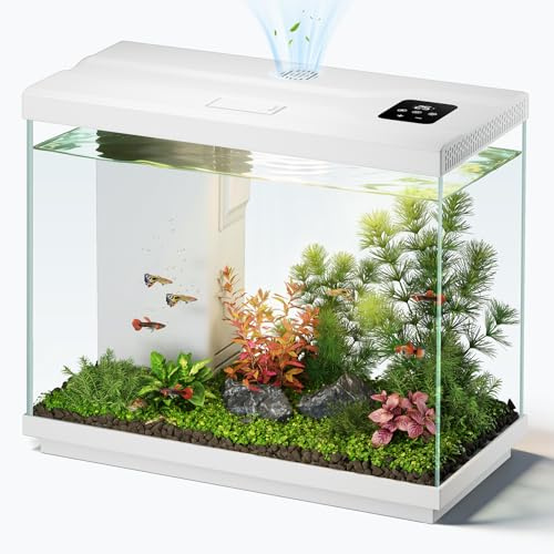 EVIEUN 8,3 L Aquarium Combattant, Aquarium Complet Blanc