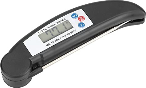 aqxreight Vikbar Digital Mat för Matlagning BBQ-grillkött med Stor LCD-skärm 50℃ Till 300℃ Snabb Exakt Temperatursond (Svart)