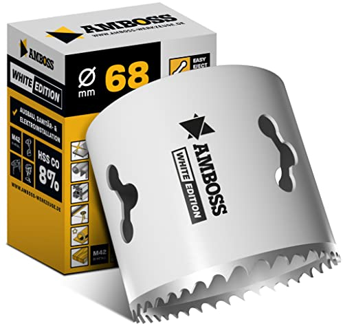 Amboss - Ø68 mm Bi-Metall HSS M42 Lochsäge - Für Stahl/Spanplatten/Hartholz/Gipskarton uvm. - ohne Aufnahme