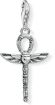 Thomas Sabo Unisex Charm Pendant Cross Of Life with Scarab Charm Club 925 Sterling silver 1551-637-21
