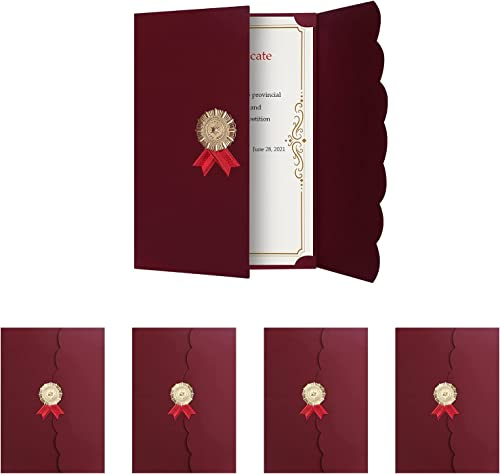 Urkundenmappe A4 Zertifikat Halter 5 Stück Diplom Mappe Vergoldet Zeugnismappe Zeugnisse Abdeckung Urkundenhülle Award Zertifikatshülle Set Einladungskarte Schutzhülle Student Abschluss Schule