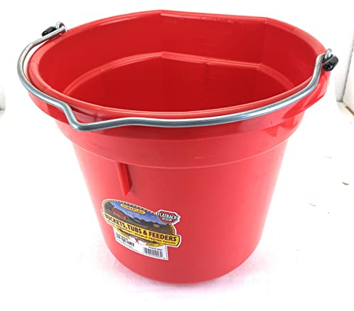 Tosoni Selleria, amerikanischer Futtereimer Duraflex, Eimer für Futter, für den Stall, praktisch und leicht, sehr robust und handlich, ideal zum Reiten (Rot)