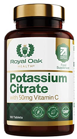 Royal Oak Health - Potassium Citrate with 50 mg Vitamin C - Potassium Supplements (180 Tablets)