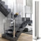 Cvter aus Edelstahl Glasgeländer pfosten mit Einsteckenden110cm – Schwerlastbereich Glasmontageklemme für Veranda, Stufen, Garten, Terrasse, Treppe, Silbernes