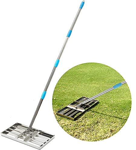 Rasen-Nivellierrechen, Sand-Kies-Rasen-Nivelliergerät, Längenverstellbares Nivellierwerkzeug, Nivellierung von Bodenschmutz oder Sand-Bodenoberfläche für Hofgarten-Boden und Golf-Rasen