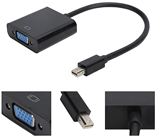 Goshyda Adaptateur Mini vers VGA, Câble Mini vers VGA, Taille Compacte, Conversion de Signal Plug and Play pour Ordinateur