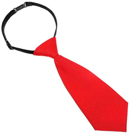 AOZUO Cravate - Tour de cou : 30 à 48 cm - Longueur de la cravate : 22 cm - Cravate pour garçon - Réglable - Couleur unie - Avec élastique - Pour Noël - Pour enfants, rouge, 13cm x 24cm x 1.9cm