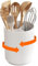 Lifewit Soporte para utensilios de cocina, giratorio para utensilios de cocina, 15 x 19 cm, con separador de compartimentos, cesta para cubiertos con agujeros de drenaje y base antideslizante para