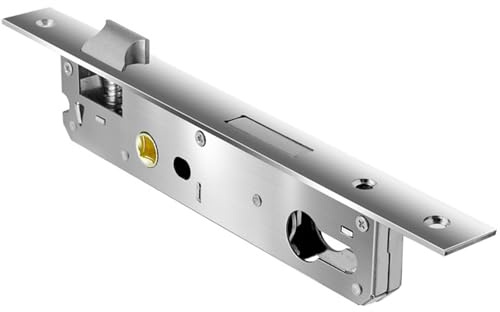 Serrure à larder en acier inoxydable 85x20 mm, serrure de porte, serrure de portail de jardin avec verrouillage à un point, inoxydable, sûre et polyvalente pour portes et portails, argent