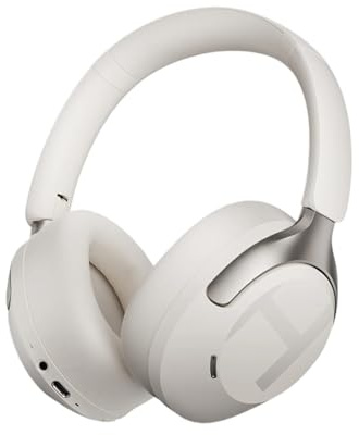 Genérico Auriculares inalámbricos con cancelación de Ruido 50dB, Auriculares Audio Espacial Res 3D sobre la Oreja LDAC 6,0(White)