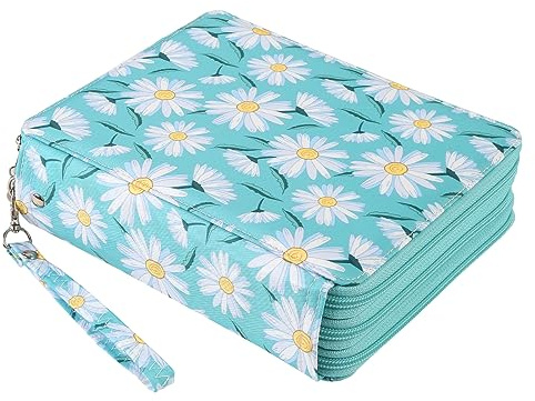 Lbxgap Portable Colored 124 Slots Pencil case Organizer with Printing Pattern for Watercolor Pens or Markers, Pencil Case Organizer for Artist