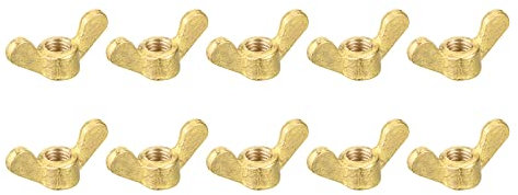 sourcing map 10 Stück Messing Flügelmutter M8 Schmetterling Mutter Hand Twist Tighten Befestigung für Möbel Maschinen Elektronische Geräte