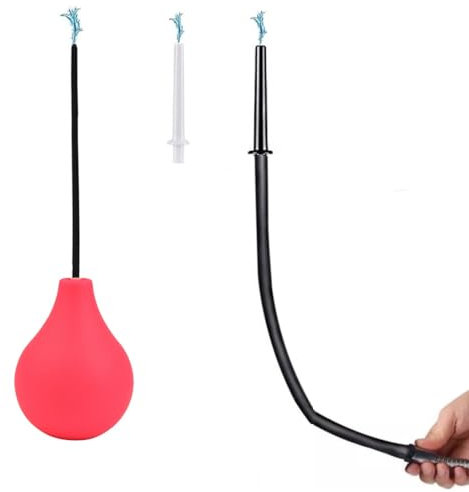 225 ml Silikon Anal Klistier für Darmreinigung Klistier-Set für Männer & Frauen- 3 x abnehmbare komfortable schlanke Duschkopfdüsen(2x7.1cm&1x25cm) -4Pcs