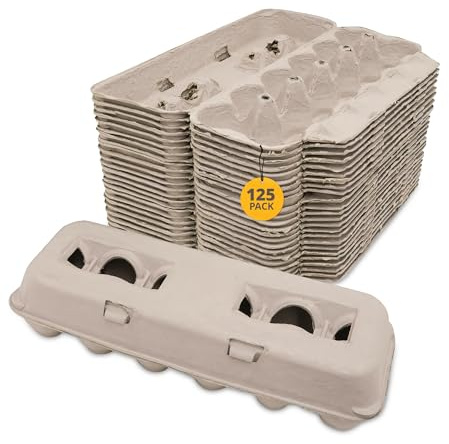 Stromberg's Large Blank Egg Cartons, Bulk Pack for Large Eggs, Perfect for Custom Branding, Safe & Secure Egg Storage, Convenient Stacking for Easy Transport, 125 Pack