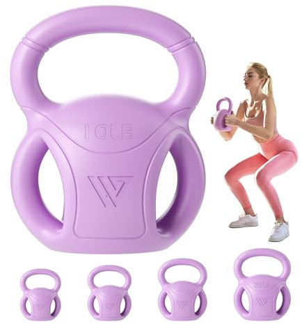 10 lb Kettlebell Weight with Three-handles for Russian Twists AB Exercise, Weightlifting and Core Training All-Purpose Fitness Exercise Home Gym [Purple]