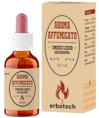Erbotech, Fumée Liquide, Additif Alimentaire Concentré, Offre Une Saveur Intense Et Fumée À Vos Plats, Idéal Pour Les Barbecues, La Viande Et Les Fromages, Pour Végétariens, Sans OGM, Vegan, 30 Ml