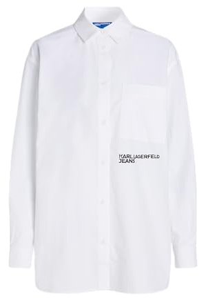 KARL LAGERFELD JEANS, Femme, Chemise Décontractée, Coupe Décontractée, Blanc, XL