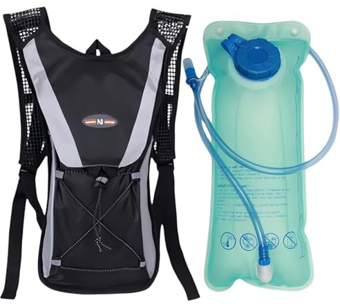 Sporgo 2L Trinkrucksack mit Trinkblase : Wasserdichter Rucksack Laufrucksack BPA-Frei, Hydration Pack Fahrradrucksack Trail Rucksack mit Thermofach für Outdoor Laufen, Wandern, Marathon
