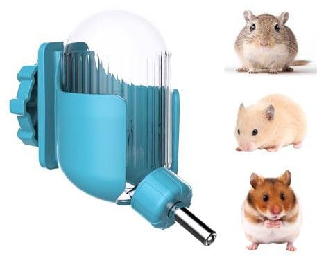 Bouteille d'eau pour Hamster, Distributeur d'eau Autonome de 100 ML pour Hamsters Syriens, Hamsters Nains, Souris, Rats, Dégus(Bleu, Standard)