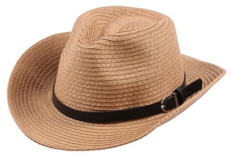 TINAYAUE Chapeaux Garçon en Paille Syle Cowboy Enfant Chapeau Western Bonne respirabilité Casquette Visière Anti-Soleil pour Plage Vacances Randonnée Voyage Camping (50-54CM)