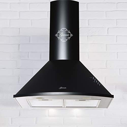 Gurari 046 Hotte aspirante murale 60 cm •1000m³/h•Hotte murale Luxe fabricant Gurari • 3 vitesses •1000m³/h •LED •Hotte Noir •Métal noir •Recirculation possible