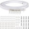 Flexible Bendable Ceiling Curved Curtain Track Mount Windows Shower Curved Track for Curtain Rail with Track Curtain System RV Curtain Track Bed Curtains Room Divider (White, 5 Meter/ 16.4 Feet)
