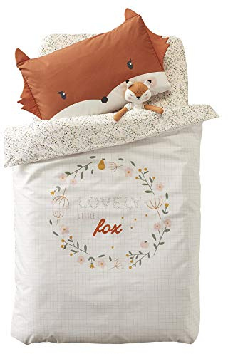 VERTBAUDET Housse De Couette Bébé Coton Ecru/Multico 80X120