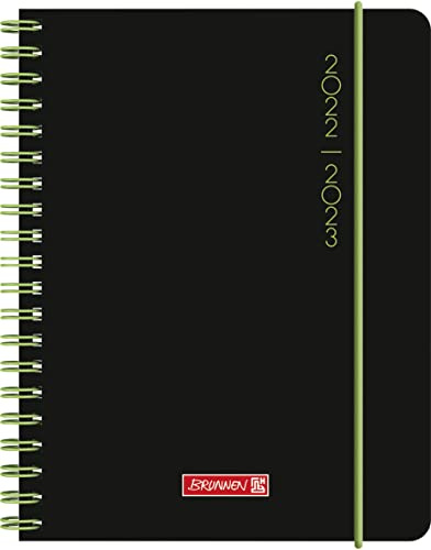 Brunnen Skolkalender Plain Black 2022/2023 A6 2 sidor = 1 vecka, 1071855123