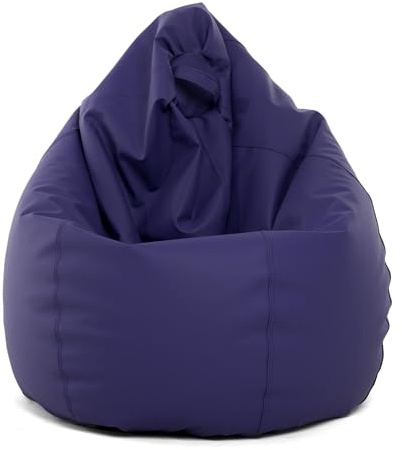 MiPuf - Puff Pera XXL Violeta | Puff con Relleno Incluido EPS de Alta Recuperación | Fabricado en España con Tejido Polipiel Alta Resistencia | Puf Gran Comodidad Doble Costura y Doble Cremallera