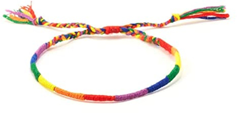 U-K Armband Lesben Rainbow Pride Armband gewebt Verstellbarer Freundschaftsschmuck,buntes Armband Nützlich und praktisch