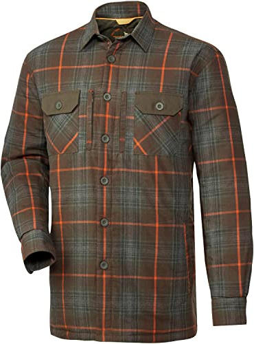 Parforce Jagd-Hemdjacke Rob Oliv/Orange kariert 3XL