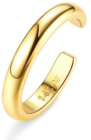 YADOCA 14K Gold Gefüllte Zehenringe für Damen Einstellbare Offene Gold Zehenring Minimalistische Sommer Strand Fußschmuck mit Geschenk-Box 3mm