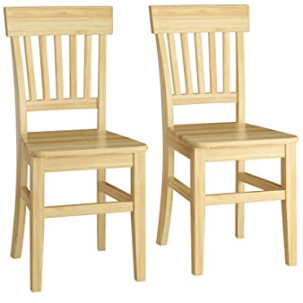 Erst-Holz Klassischer Holzstuhl Kiefer Küchenstuhl Massivholzstuhl Doppelpack oder Einzelstuhl V-90.71-27