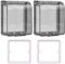 Acmerota 2Pcs Waterproof Wall Switch Socket Outlet Cover Splash Guard Box Cover Wall Switch Face Plate Panel Box Childproof Electrical Outlet & Plug Cover Box, Transparent Black