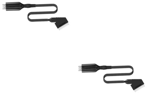 BESTonZON 2pcs Scart to Video Converter Upscale Adapter Scart Cable for Standard Definition Video and Audio for Tvs and Dvd Recorders Low Power Consumption