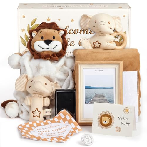 Lictin Baby Shower Gifts, Newborn Baby Gifts Basket, Unisex Baby Gift Set