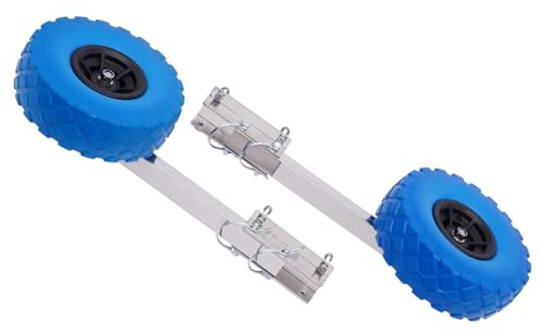 DGJMuu Kajakvagn justerbar gummibåt-släpvagnshjul, nötningsbeständig, halkfri, kanotvagn, surfvagn med 10 x skruvlock 150 kg last, för kanot, surfboard, paddel boards