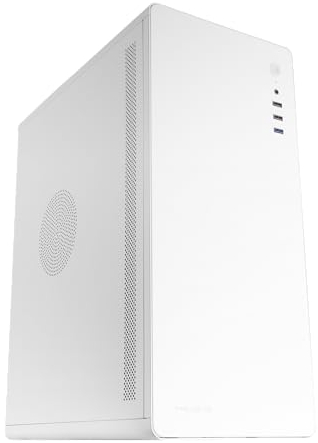 Mars Gaming Tacens ENSIS, PC ATX Gehäuse, Ganzmetall Design, Ultra-Robuste Struktur, Semi-Tower mit 120mm FDB Ultra-Leisem Lüfter, USB 3.0, Weiß