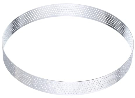 QUARKZMAN Anneaux à Tarte en Acier Inoxydable 6,7 Cercle de Cuisson Perforé en Métal pour Dessert Mousse Gâteau Rond Anneau Antiadhésif pour Outil de Fabrication de Nourriture au Fromage