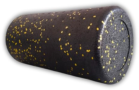 Faszienrolle Schaumstoff mittel-hart I 30x15cm Rückenmassage Rolle mit 25% Recyclinganteil I Rückenrolle I black foam roller