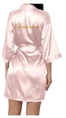 Generisk kimono brud vit | Bridesmaid-rosa | kort rock | möhippa outfit | spa | bastu badrock | möhipporettfest | wellness | bastuklänning, ROSA, XL