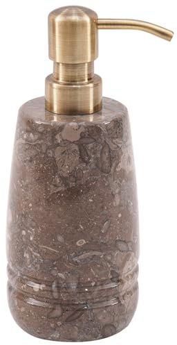SPESHSTONES Dispensador de jabón de mármol de 19 cm para jabón de manos, loción, champú espumoso y recipiente desinfectante para decoración de encimera de baño - Dispensador de jabón líquido para