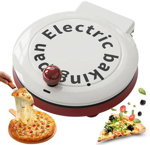 Elektrisk Pizzatillverkare, 1000w Elektrisk Bakpanna, 23 Cm Eldfast Stenplatta, 4 I 1 Inomhus Bärbar Pizzaugn, Bänkskivorpizza Maker, Pannkaka Och Omelett Maker, Stekt/bakad/bakad/sautéed