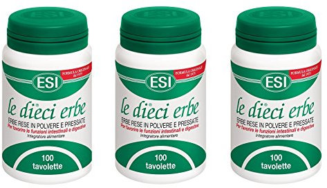 ESI - LE DIECI ERBE 3 FLACONI DA 100 TAVOLETTE - stitichezza, intestino pigro, digestione