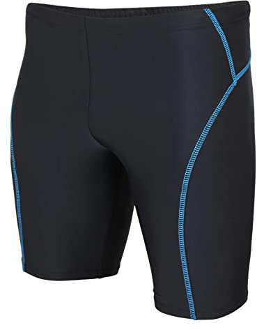 Aquarti Herren Badehose Knielang Schwimmhose Jammer, Farbe: Schwarz/Blau, Größe: XXL