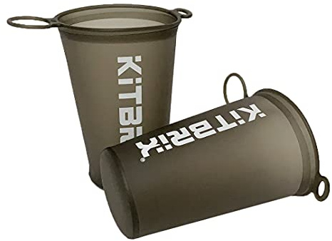 KitBrix Collapsible Race Cups - Set of 2 Running Cups (200ml / 7oz) - Ultra-Light Sports Water Cups for Marathons, Camping & Outdoor Events - Running Accessories & Camping Gear