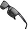 DUCO Polarisierte Sonnenbrille für Herren Vintage Aluminium-Rahmen Retro Sport Sonnenbrillen 100% UV-Schutz 8207 (Schwarzer Rahmen,Grau Linse)
