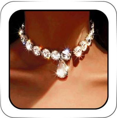ACEDRE Big Diamond Choker Necklace Silver Chunky Rhinestone Necklacecs Jewlery for Women